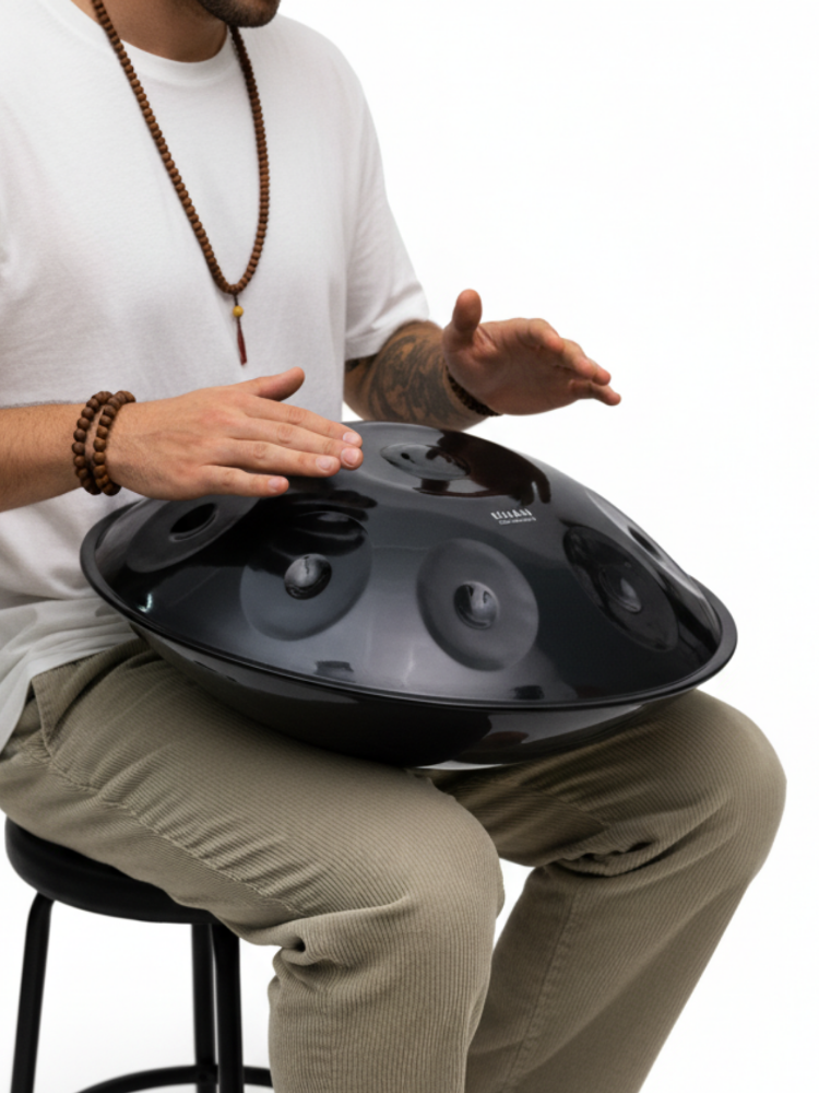 Midnight Handpan - 9-Note D Minor - Nitride Steel